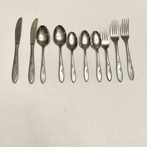 Imperial Flower Dance 10 pcs Stainless Flatware Silverware Korea Spoon Fork Knif